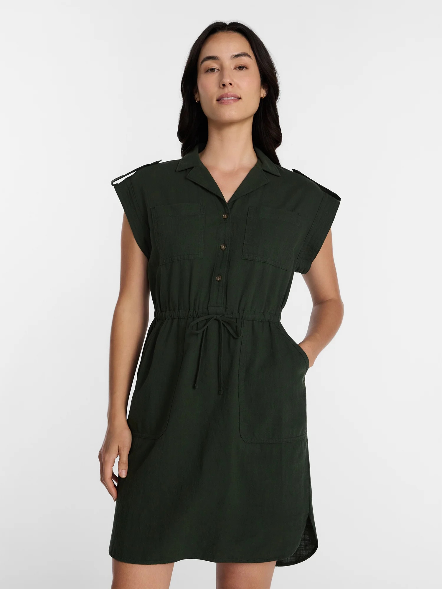 Time and Tru Women's Utility Shirtdress, Sizes XS-XXXL | Walmart (US)