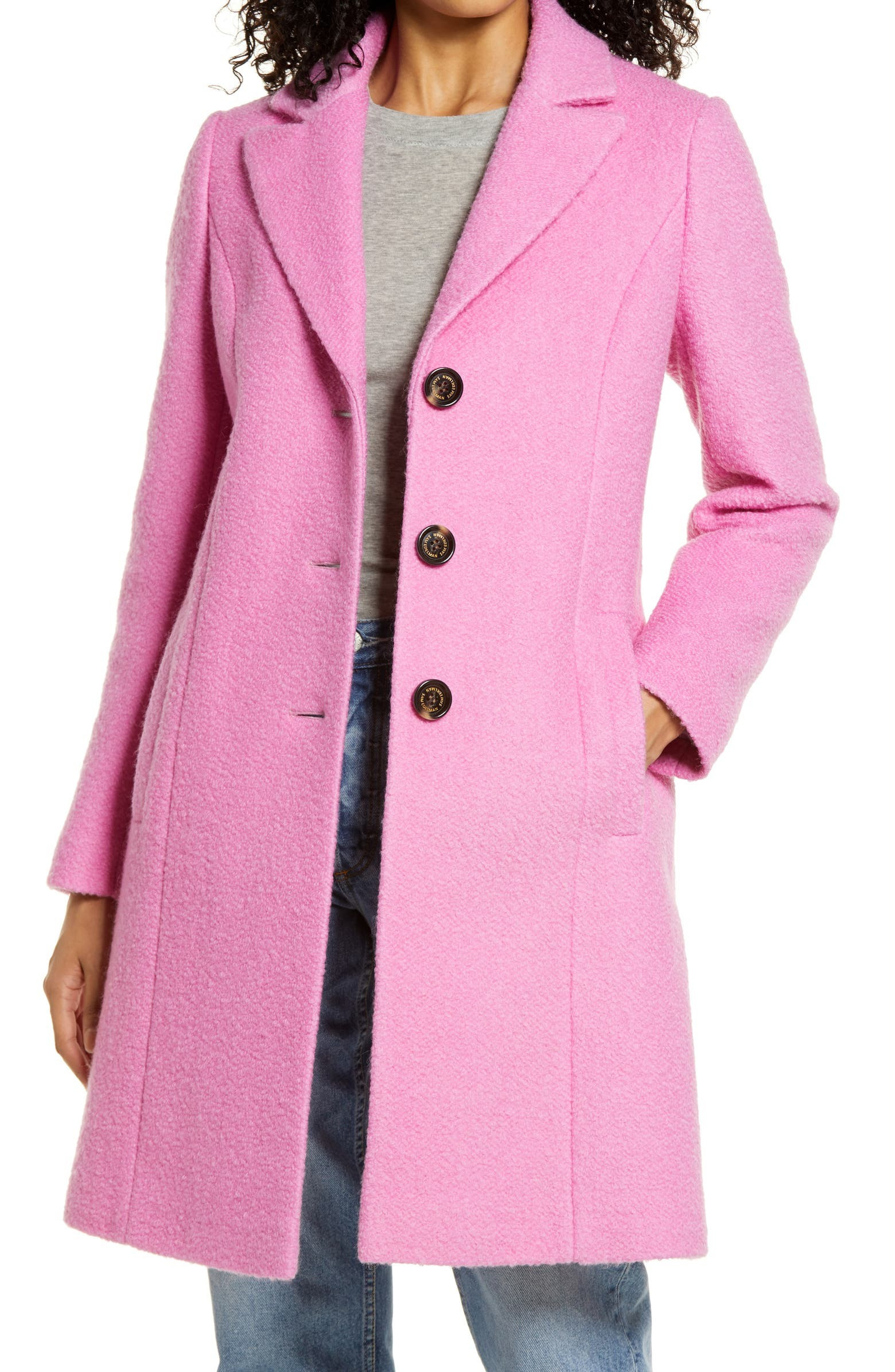Notched Lapel Reefer Coat | Nordstrom