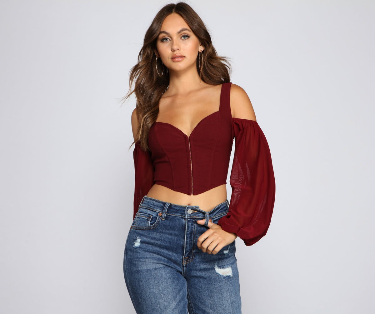 Drawn To You Long Sleeve Corset | Windsor Stores