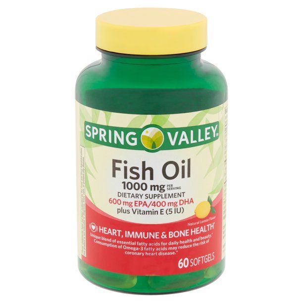 Spring Valley Fish Oil Softgels, 1000 mg, 60 ct | Walmart (US)