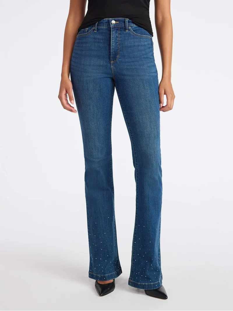 Sofia by Sofia Vergara Women's and Women's Plus Melisa Flare High Rise Jeans, 30.5", 32.5" and 34... | Walmart (US)