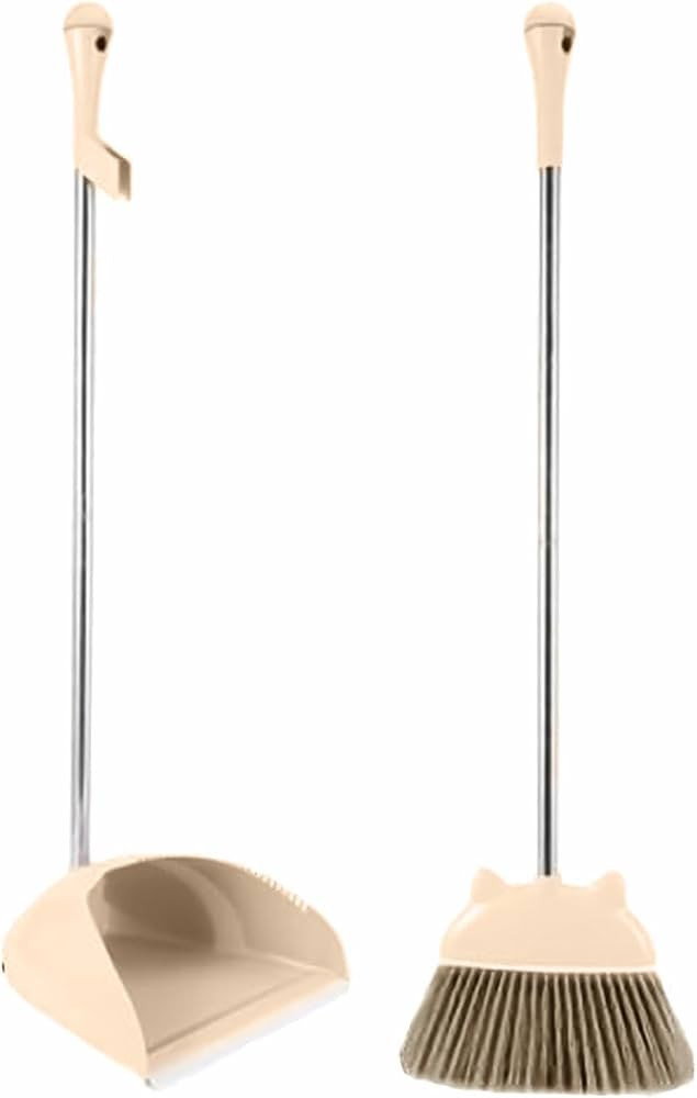 Cleaning Set with Broom and Dustpan, Light Yellow, 28cmx96cm | Amazon (US)