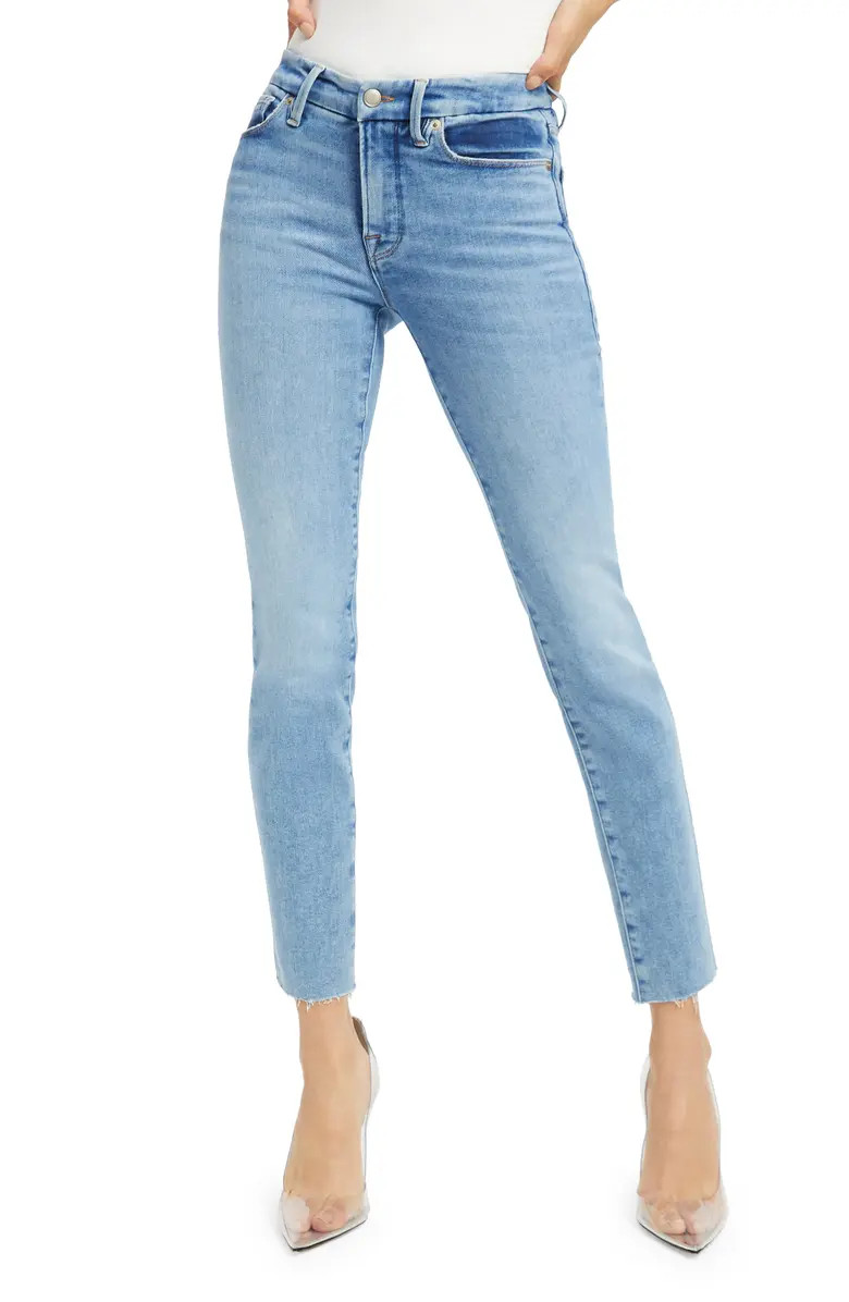 Good Legs Raw Hem High Waist Cigarette Leg Jeans | Nordstrom