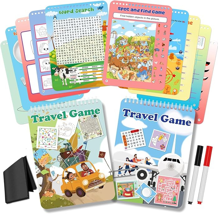2 Pack Reusable Activity Game for Kids Ages 4-8, 8-12,Travel Games Include 56 Different Game,1-2 ... | Amazon (US)