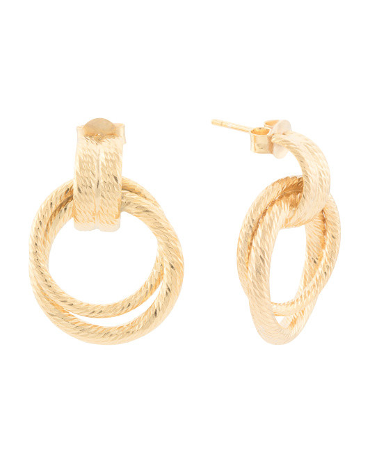 Made In Italy 18kt Gold Plated Doorknocker Earrings | TJ Maxx