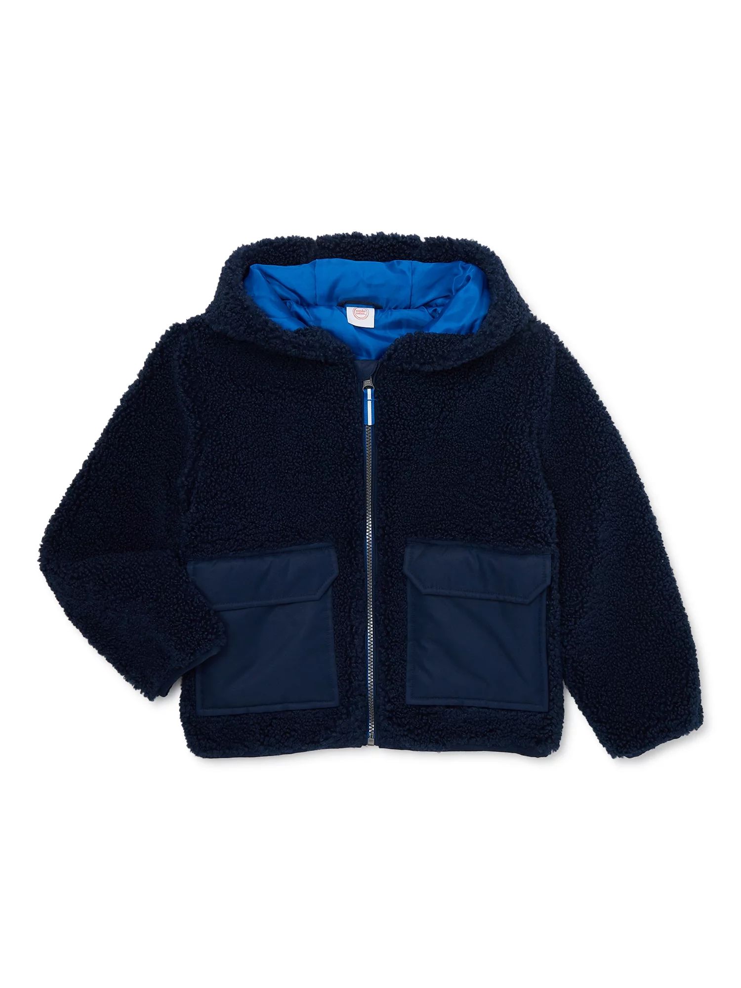 Wonder Nation Boys Sherpa Full Zip Jacket, Sizes 4-18 & Husky - Walmart.com | Walmart (US)