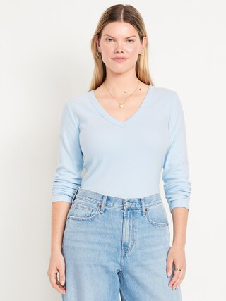 Cozy Snug Long-Sleeve V-Neck T-Shirt | Old Navy (US)