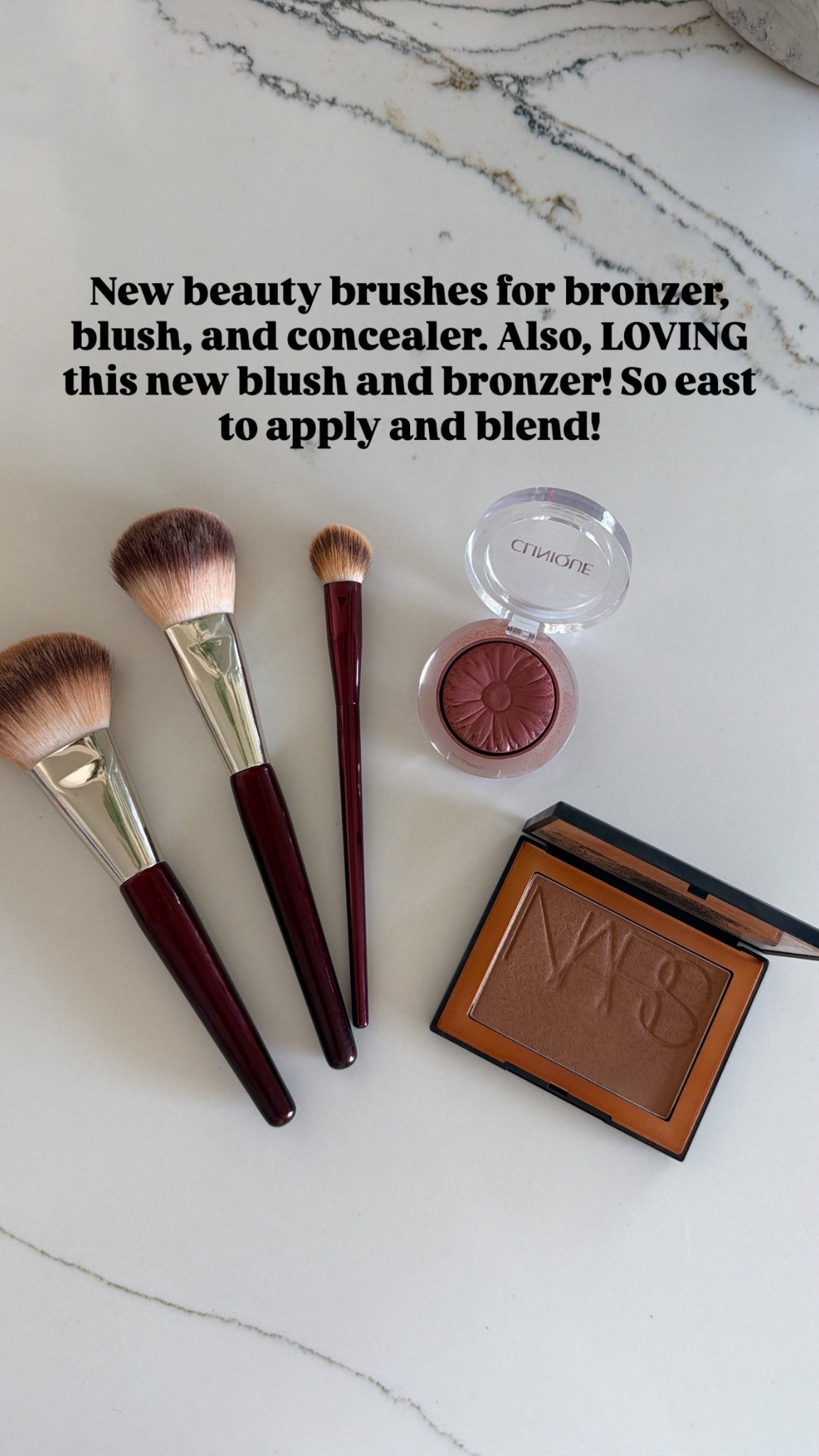 Bronzer brush 111, blush brush 107, concealer brush A506, blush is Black Honey, bronzer is Laguna 04. 

#LTKValentine #LTKOver40 #LTKBeauty
