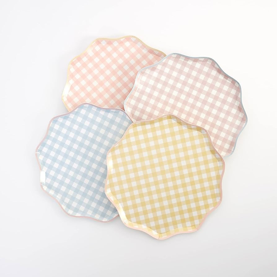 Meri Meri Easter Gingham Paper Plates (Pack of 12), Disposable Plates for Party, Easter Paper Pla... | Amazon (US)