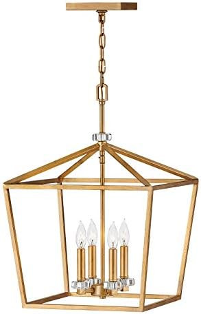 Hinkley Stinson Collection Four Light Open Frame Pendant, Distressed Brass | Amazon (US)