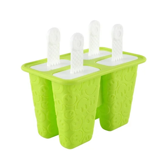 Embossed Smiley Face Silicone Ice Pop Molds-4 Green | Walmart (US)