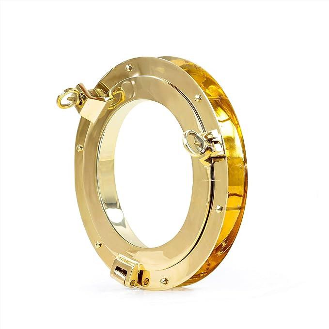 Nagina International Authentic Brass Nautical Heavy Duty Porthole Window with Adjustable Flange |... | Amazon (US)