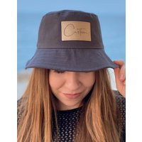 Personalized Bucket Hat, Custom Summer Leather Patch Hats, Customized Gift For Her, %100 Cotton | Etsy (US)