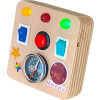 Mini Montessori Baby Toy Travel Busy Board For Toddler With Led Light Switch & Compass || Handmade Gift Toddlers | Christmas | Etsy (US)