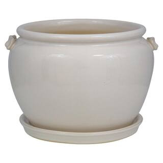 Trendspot 9 in. Thistle White Ceramic Planter ECR01879S-09W - The Home Depot | The Home Depot