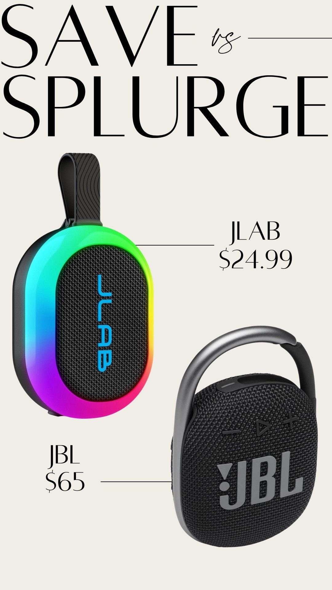 Save vs Splurge! This JLab portable speaker is under $25 and the best look for less for the JBL version. Great gift idea for him and her

Use my code JLABCHIC for 20% off orders over $50 of JLab items

#LTKGiftGuide #LTKFindsUnder50