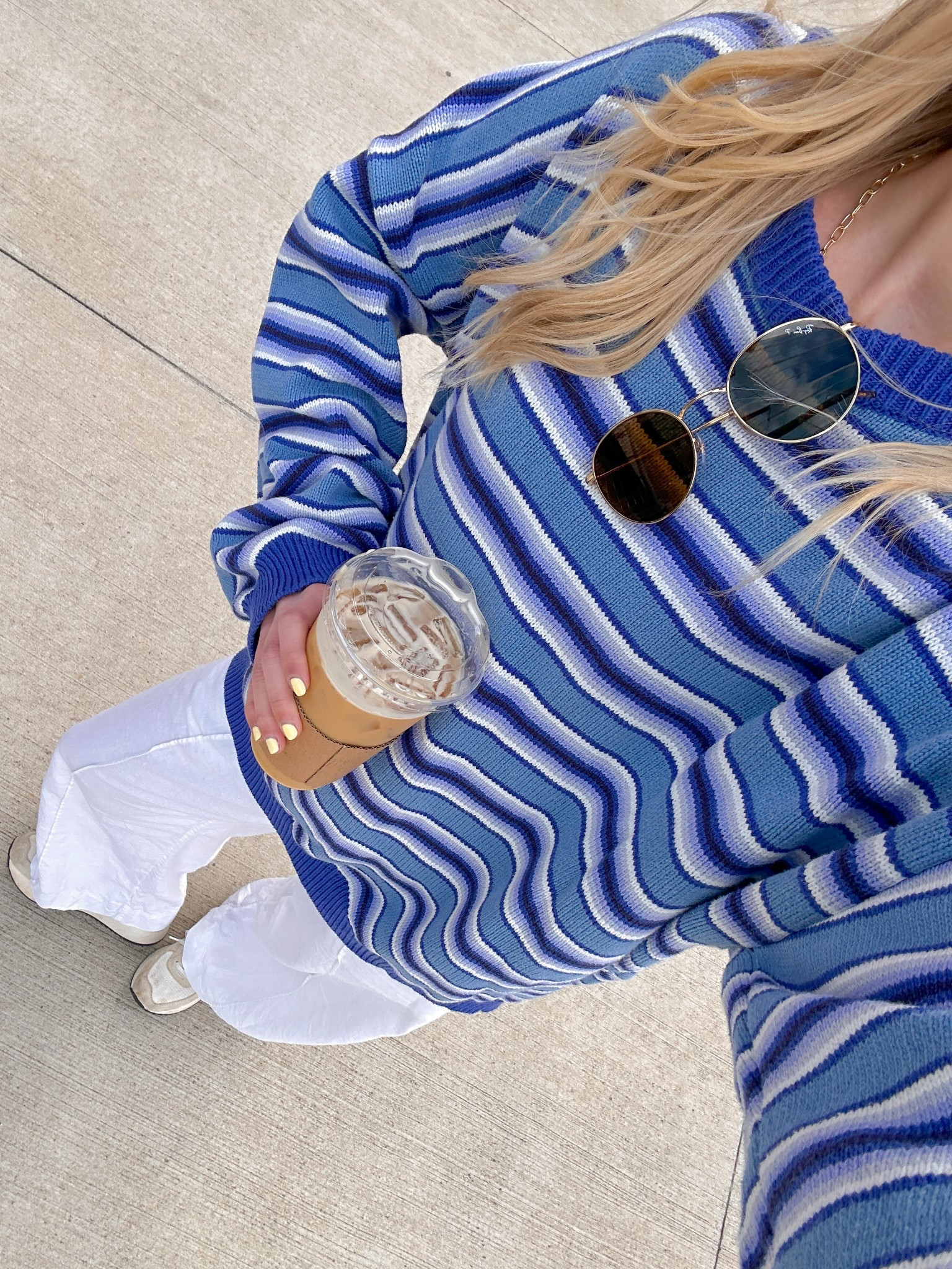 was feeling stripes today 🩵 sweater is currently sold out but you can get notified when it restocks! They have so many cute & colorful sweaters rn! code: HILLARY for grey bandit! 

#LTKSeasonal #LTKSpringSale #LTKFindsUnder50