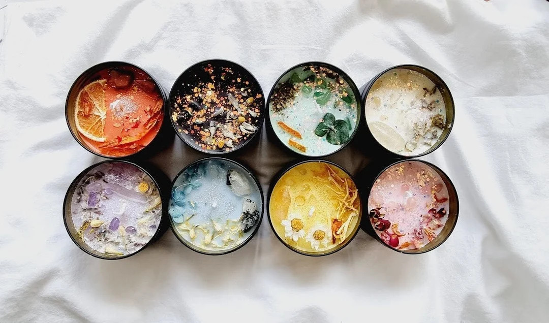 Crystal Candle Natural Stone Candle Spell Candle Crystal Infused Candle Self Care Candle Intentio... | Etsy (US)