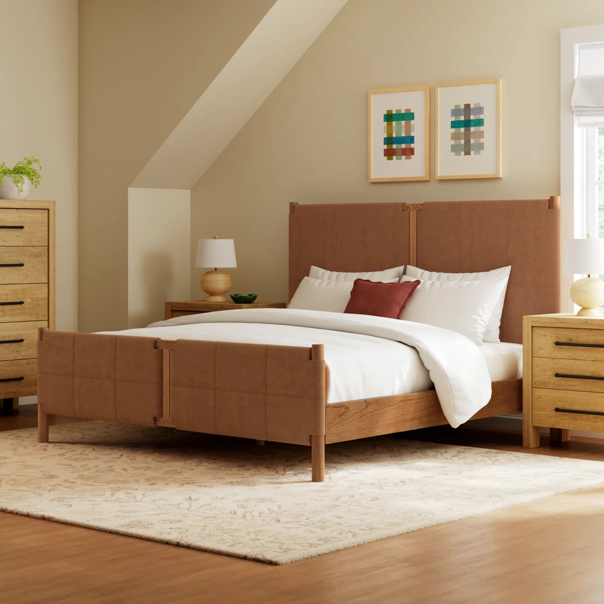 Sunita Leather Platform Bed | Wayfair North America