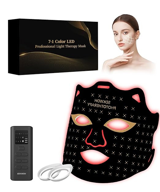 LED Light Therapy Mask, Red Light Therapy for Face - Red Light for Anti-Aging & Wrinkles, Blue fo... | Amazon (US)