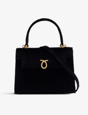 Judi velvet top-handle bag | Selfridges