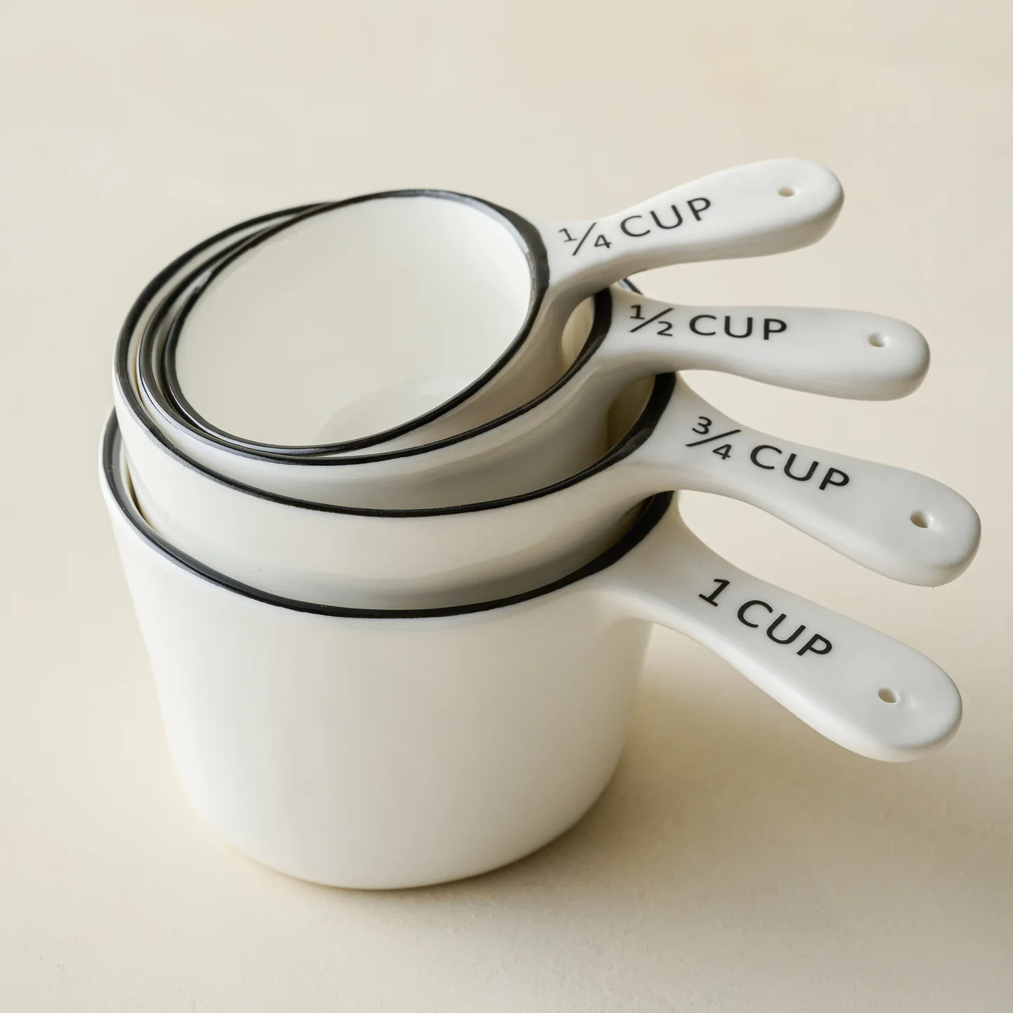 Magnolia Black Rim Ceramic Measuring Cups | Magnolia