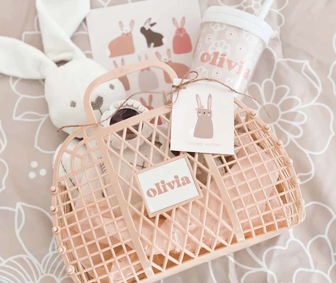 Personalized Easter Basket for Kids Easter Gift Bag for Girls Easter Gift for Children (EB3470GFL... | Etsy (US)