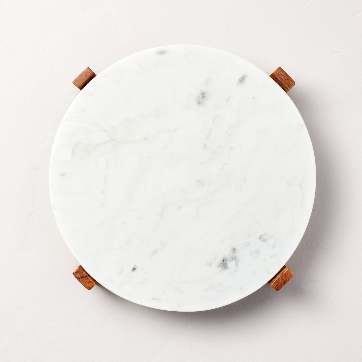 12.5" Marble & Wood Footed Trivet White/Gray - Hearth & Hand™ with Magnolia | Target