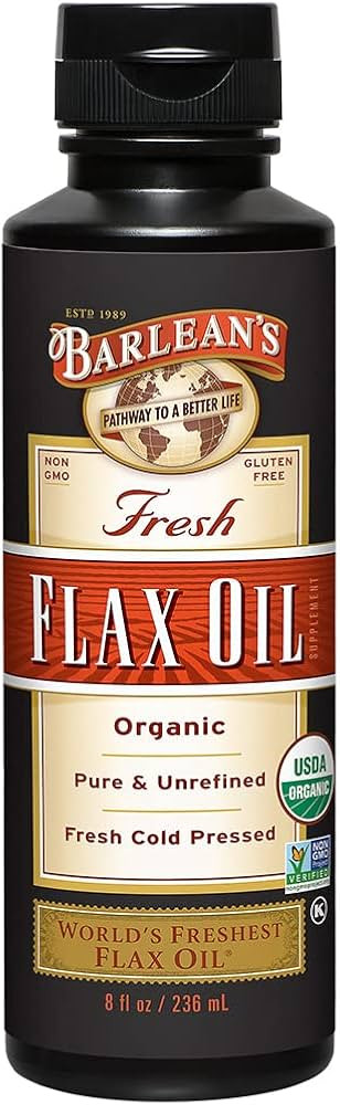 Barlean's Organic Flaxseed Oil Liquid from Fresh Cold Pressed Flax Seeds, 7,640mg ALA Omega 3 Fat... | Amazon (US)