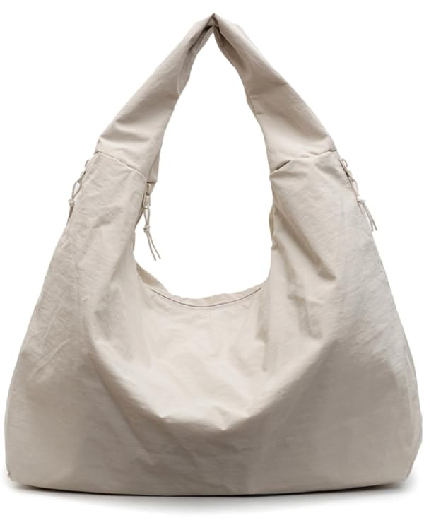 Obosoyo Slouchy Tote Bag 2025 Nylon Solid Pleated Handbag Men Women Large Shoulder Travel Gym Cas... | Amazon (US)