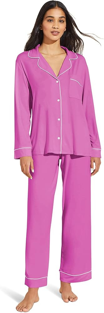 Eberjey Gisele Classic Women's Pajama Set | Long Sleeve Shirt + Long Pants | Amazon (US)
