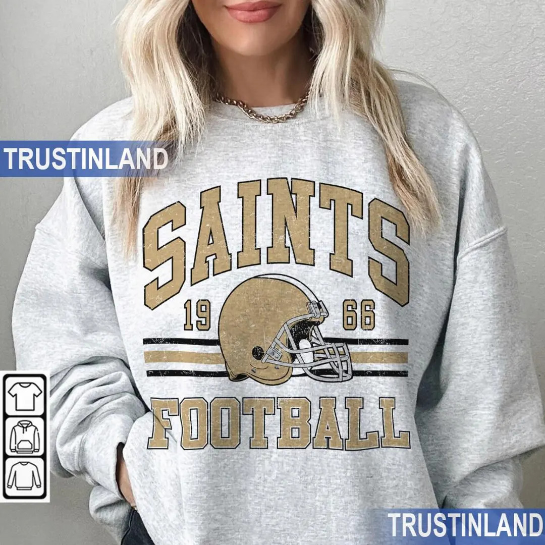 Saints Football Sweatshirt, Shirt Retro Style 90s Vintage Unisex Crewneck, Graphic Tee Gift For F... | Etsy (US)