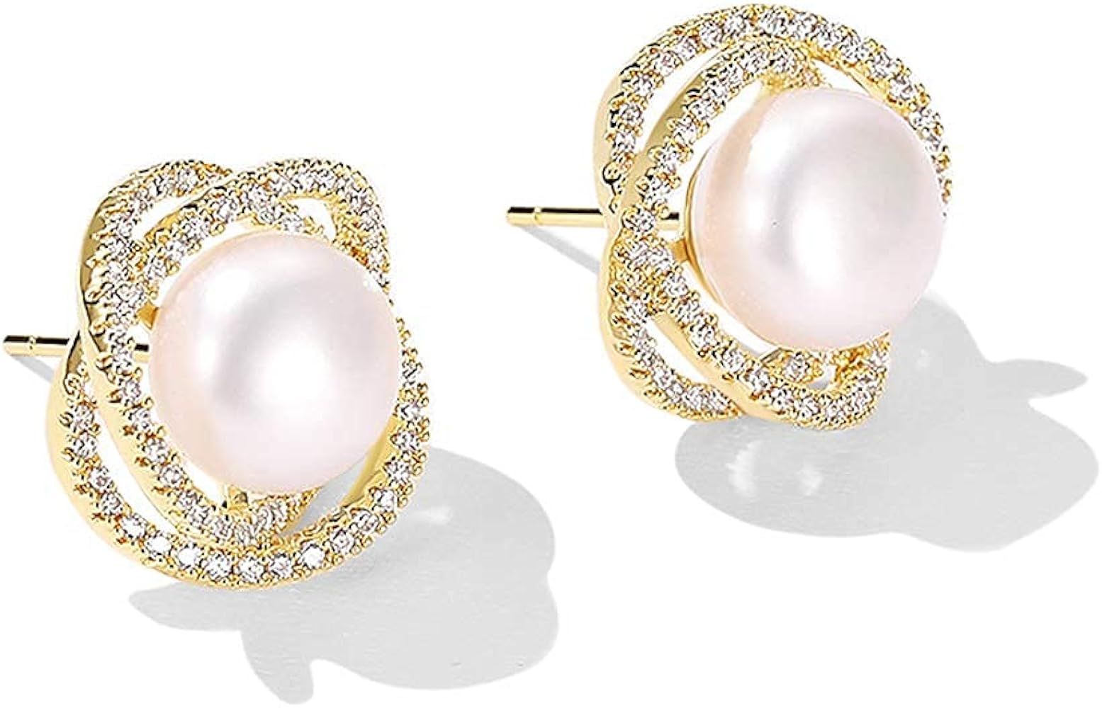 AnnBabic Pearl Stud Earrings for Women - White Pearl Earrings for Girls - 6mm-10mm Cultured Fresh... | Amazon (US)