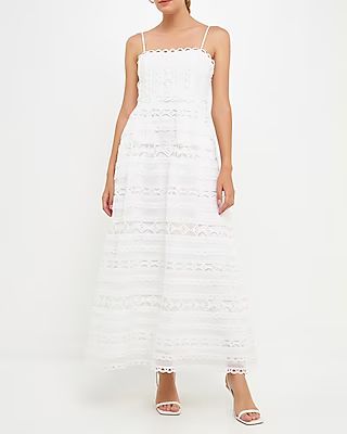 Endless Rose Combination Lace Spaghetti Strap Maxi Dress | Express