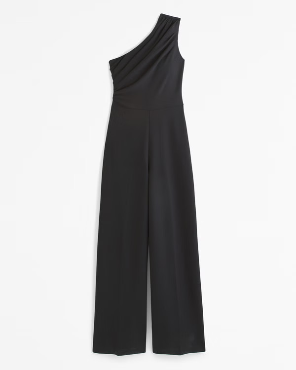Women's One-Shoulder Crepe Jumpsuit | Women's Dresses & Jumpsuits | Abercrombie.com | Abercrombie & Fitch (US)