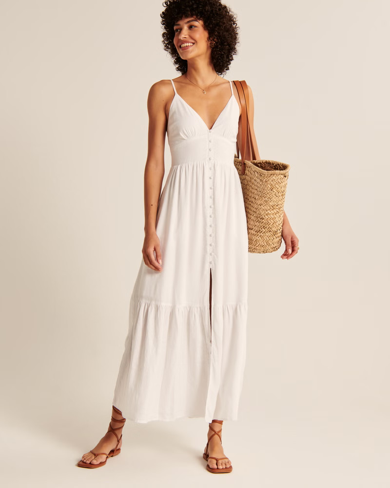 Button-Through Maxi Dress | Abercrombie & Fitch (US)