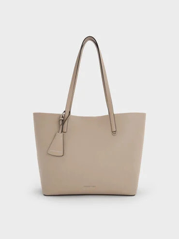 Taupe Beryl Tote Bag | CHARLES & KEITH UK | Charles & Keith UK