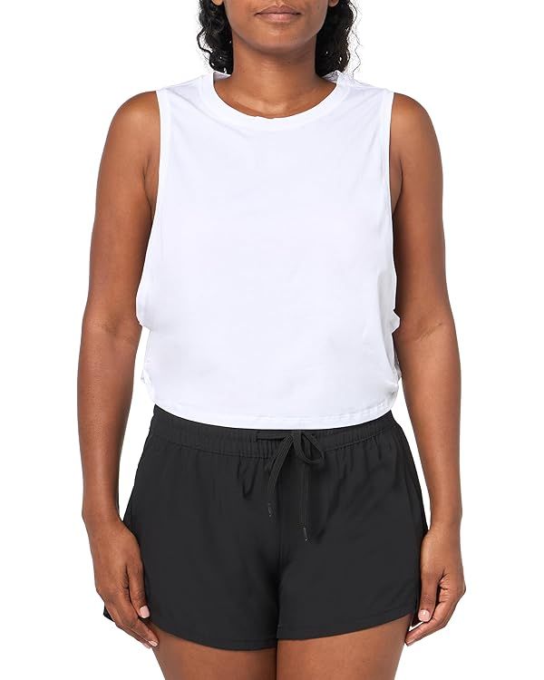 CRZ YOGA Pima Cotton Cropped Tank Tops for Women - Sleeveless Sports Shirts Athletic Yoga Running... | Amazon (US)