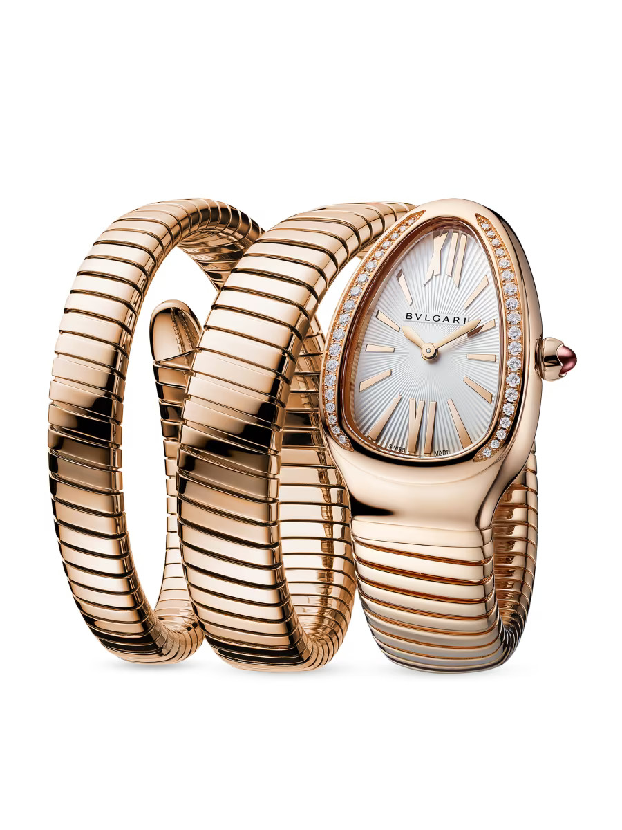 Serpenti Rose Gold & Diamond Double Twist Bracelet Watch | Saks Fifth Avenue