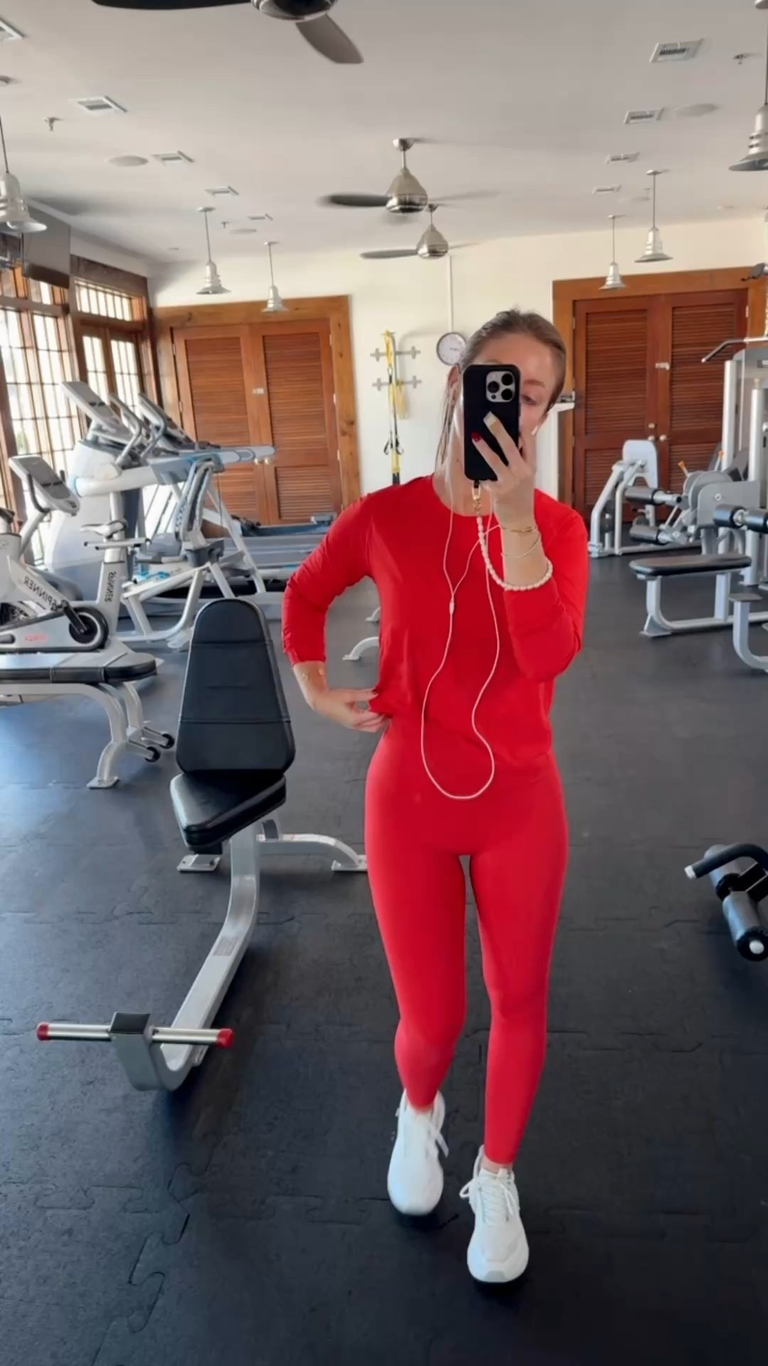 Amazon workout set in Deep Red ❤️ Small sports bra / Small long sleeve / XS leggings 

#LTKOver40 #LTKActive #LTKFindsUnder50