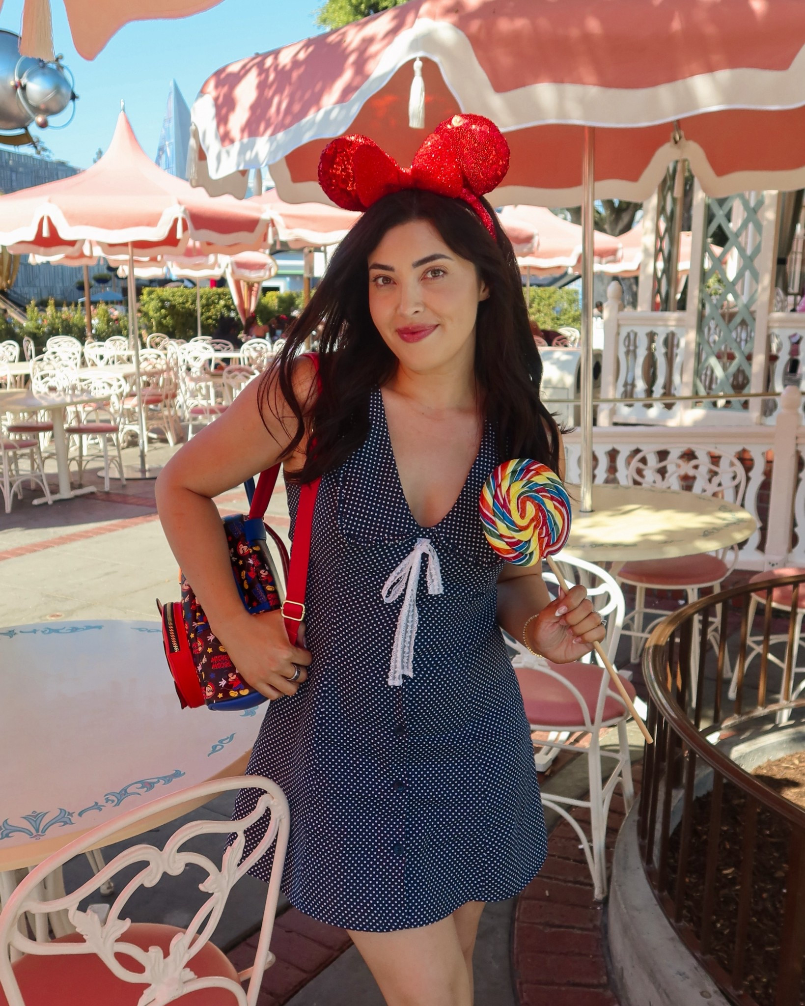 The cutest blue and white polka dress. Reformation dress. Wearing size 6. Disneyland outfit 

#LTKStyleTip