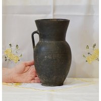 Black Pottery Primitive Vessel. Tall Black Rustic Ceramic Pot. Wabi Sabi Vase | Etsy (US)