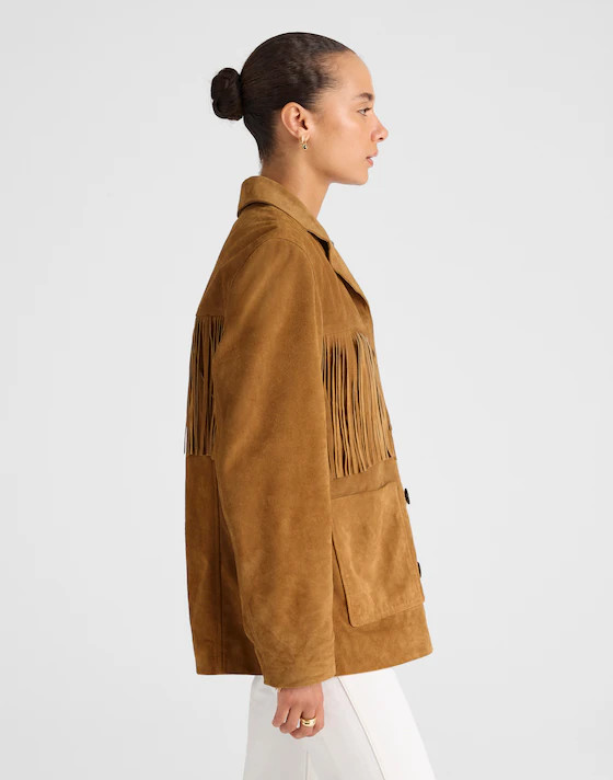 Fringe Shirt-Jacket in Suede | Madewell