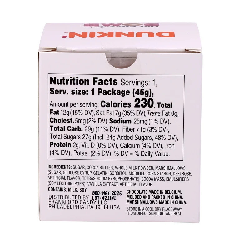 Dunkin' Original Hot Chocolate BOMB, 12 Pack, By Frankford Candy | Walmart (US)