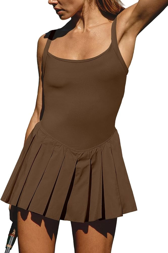 SENSERISE Womens Tennis Dress with Built in Shorts & Bra Workout Athletic Dresses Golf Outfits Pl... | Amazon (US)