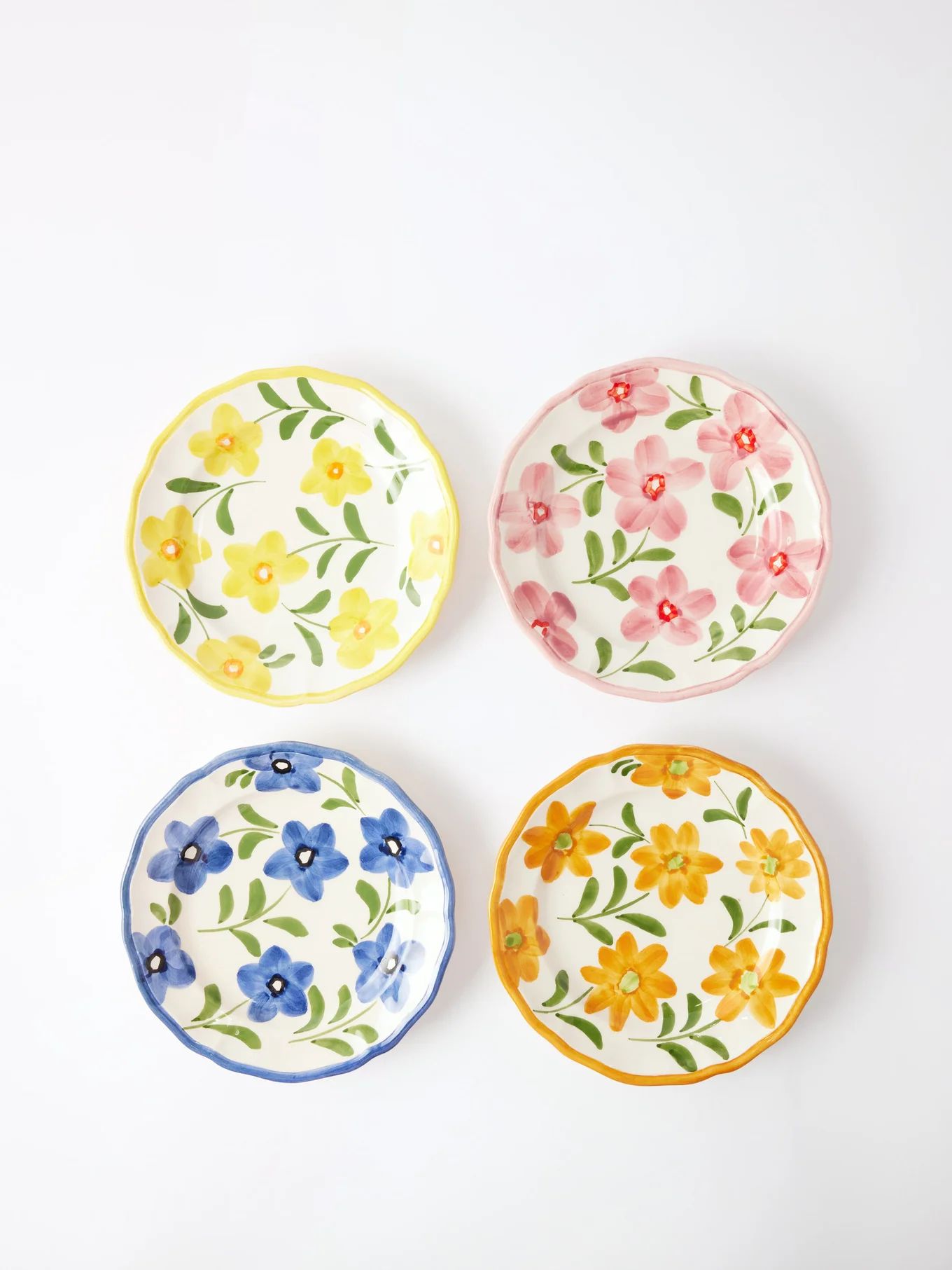 Set of four hand-painted ceramic side plates | Les Ottomans | Matches (US)