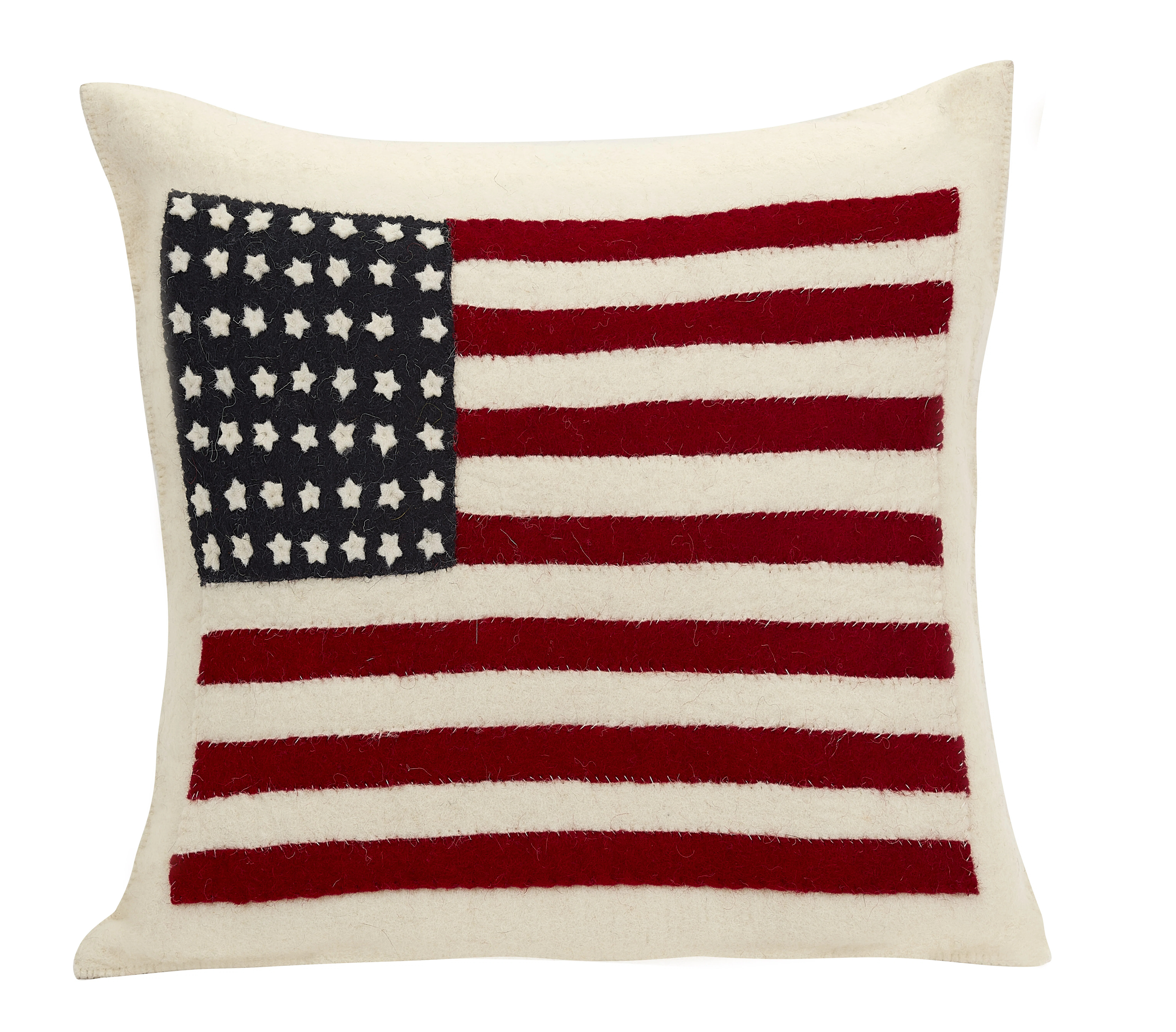 Arcadia Home American Flag Hand Felted Wool Pillow - Cream -20" | Wayfair | Wayfair North America