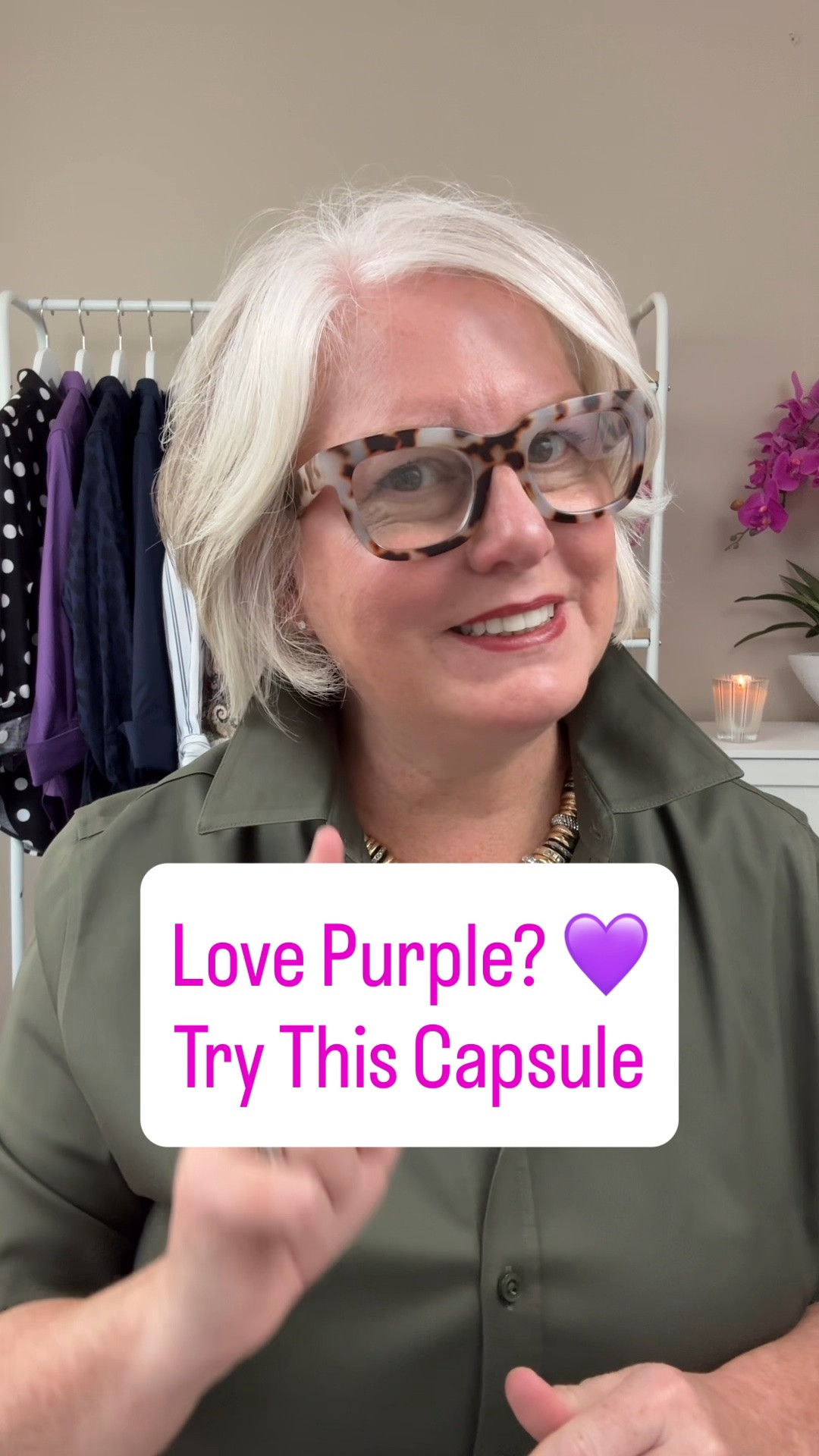 Love purple but aren't sure how to incorporate it into your fall wardrobe? I'm building a 9-piece fall capsule wardrobe from Talbots using three tops, three layers, and three pairs of pants, plus a few coordinating accessories.
This capsule combines purple sweaters, printed blouses, a plaid shirt jacket, a quilted jacket, corduroy pants, ivory ponte pants, and classic blue jeans. The result is a practical fall wardrobe that incorporates one of the season's biggest color trends without relying on head-to-toe purple outfits.
If you love classic, wearable fashion for women over 50, capsule wardrobes are a great way to simplify getting dressed while still enjoying new colors and trends.
@Talbots