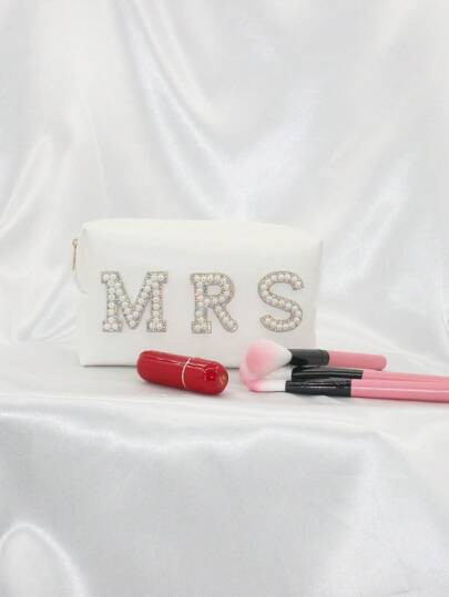 Faux Pearl Square Makeup Bag | SHEIN