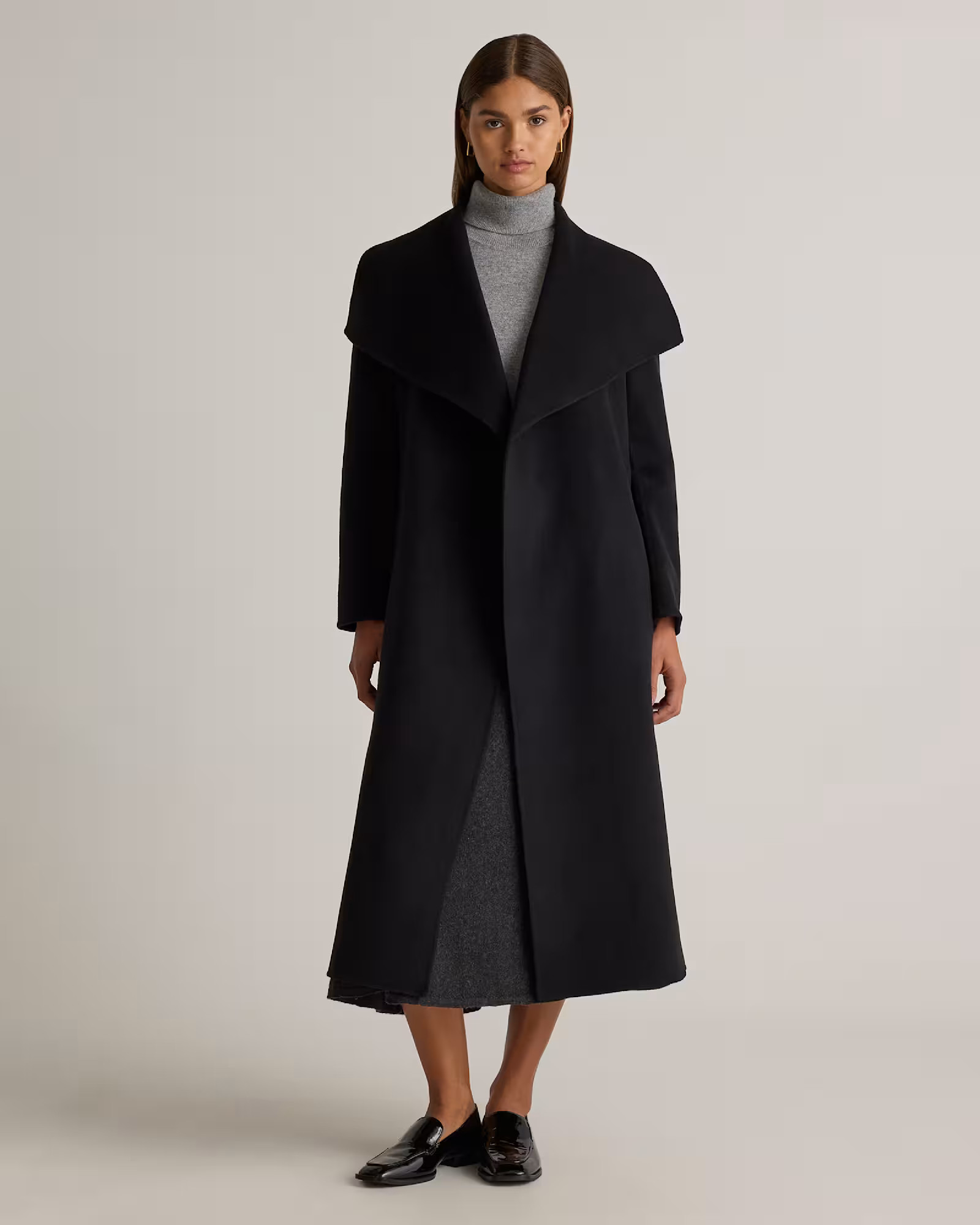 Double-Faced Merino Wool Draped Collar Wrap Coat | Quince